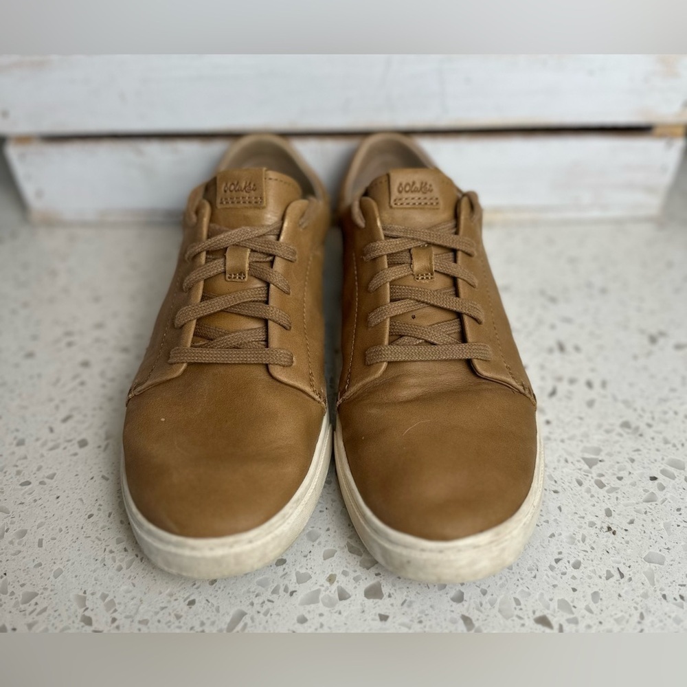 Olukai Womens Pehuea Li Lli Sneaker Brown Leather Size 9